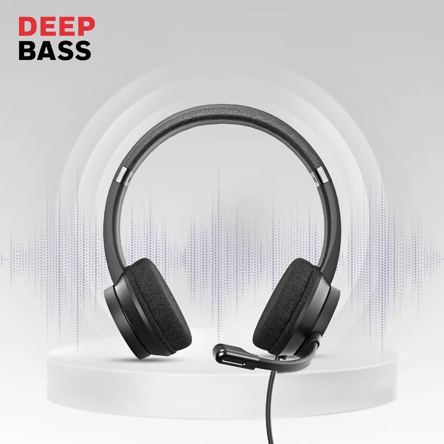 Honeywell Trueno U30 Wired On-Ear Headphones with Rotating Mic