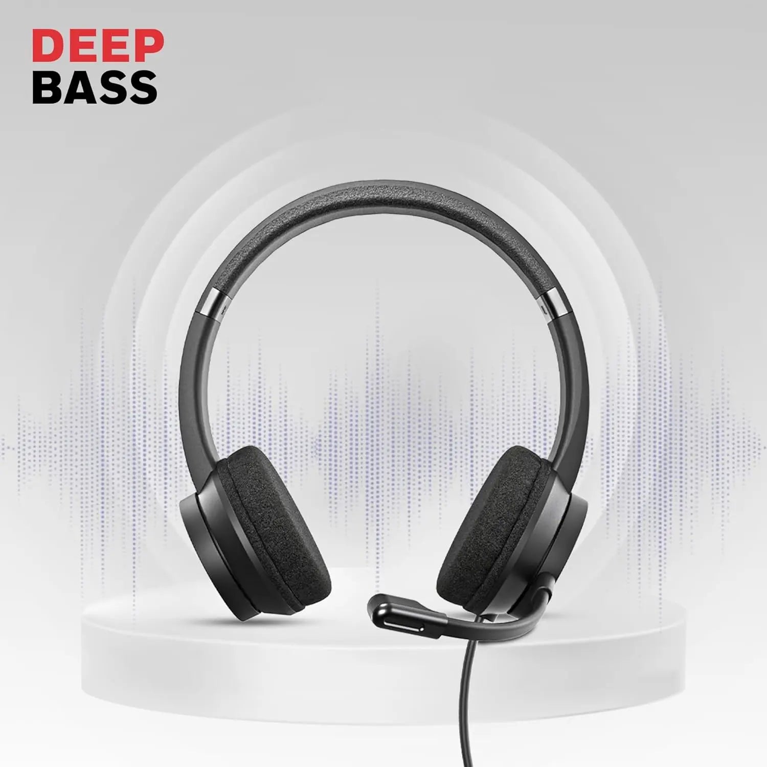 Honeywell Trueno U30 Wired On-Ear Headphones with Rotating Mic