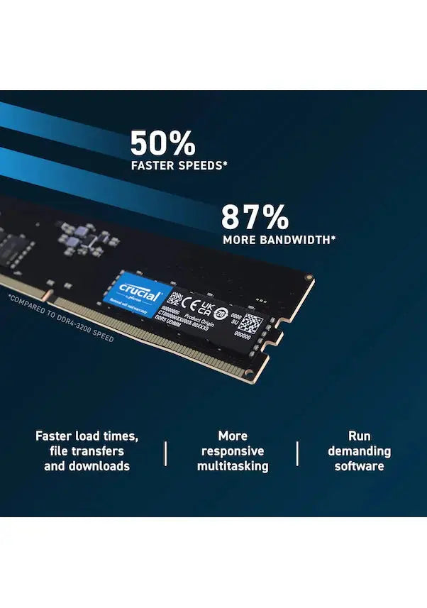 Crucial RAM 8GB DDR5 4800 MHz UDIMM Desktop Memory