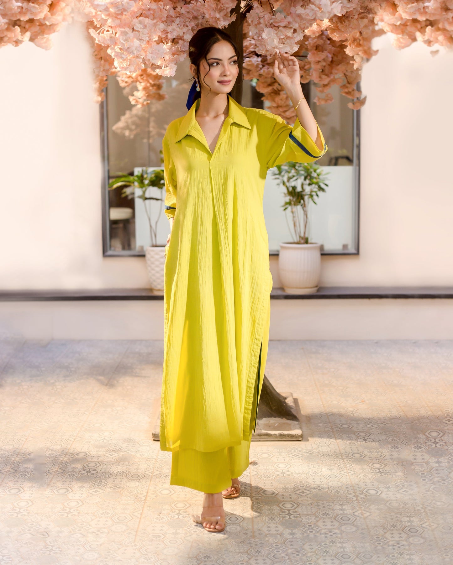 Spurge Green Solid Cotton Coord Set Quick Cart