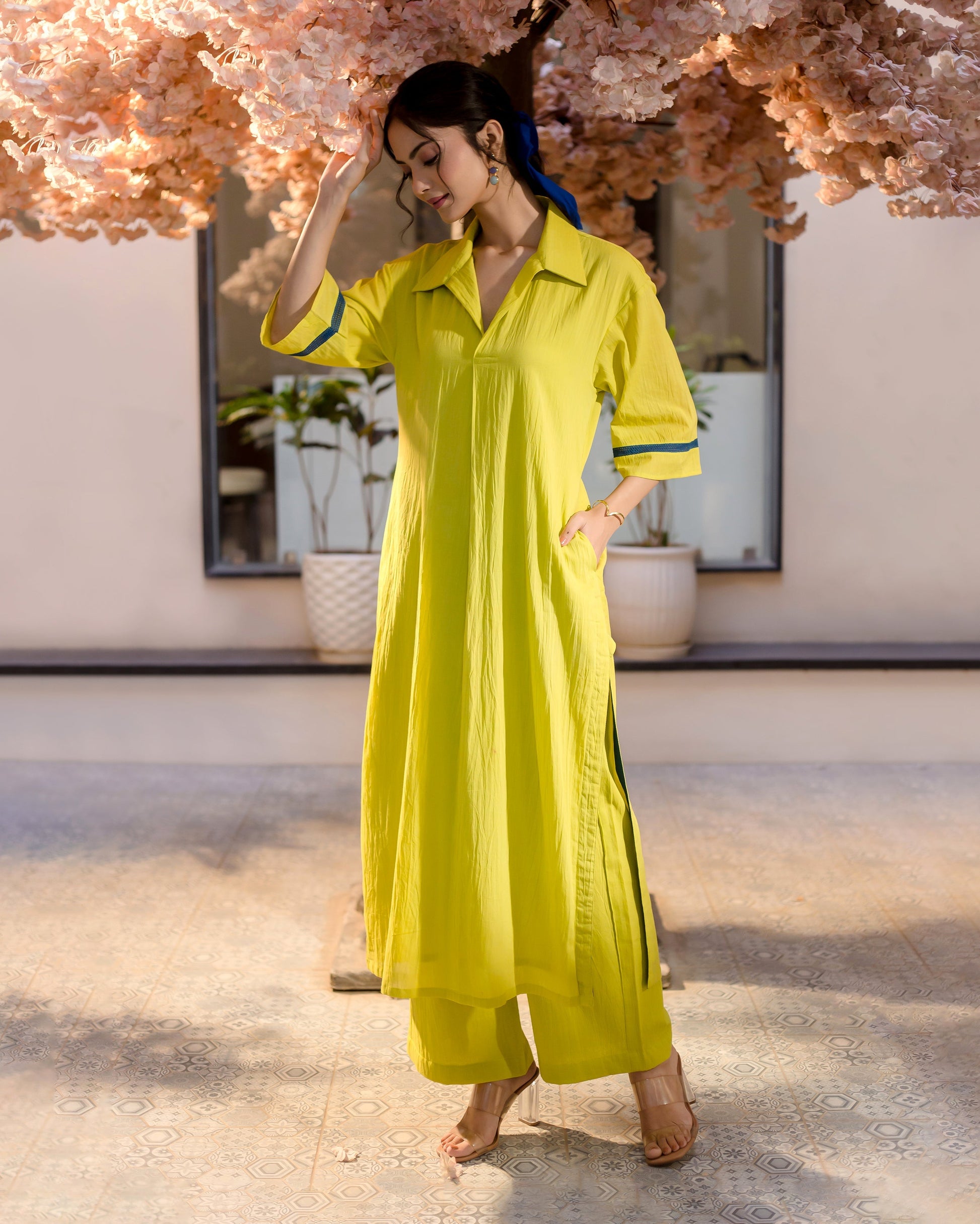 Spurge Green Solid Cotton Coord Set Quick Cart