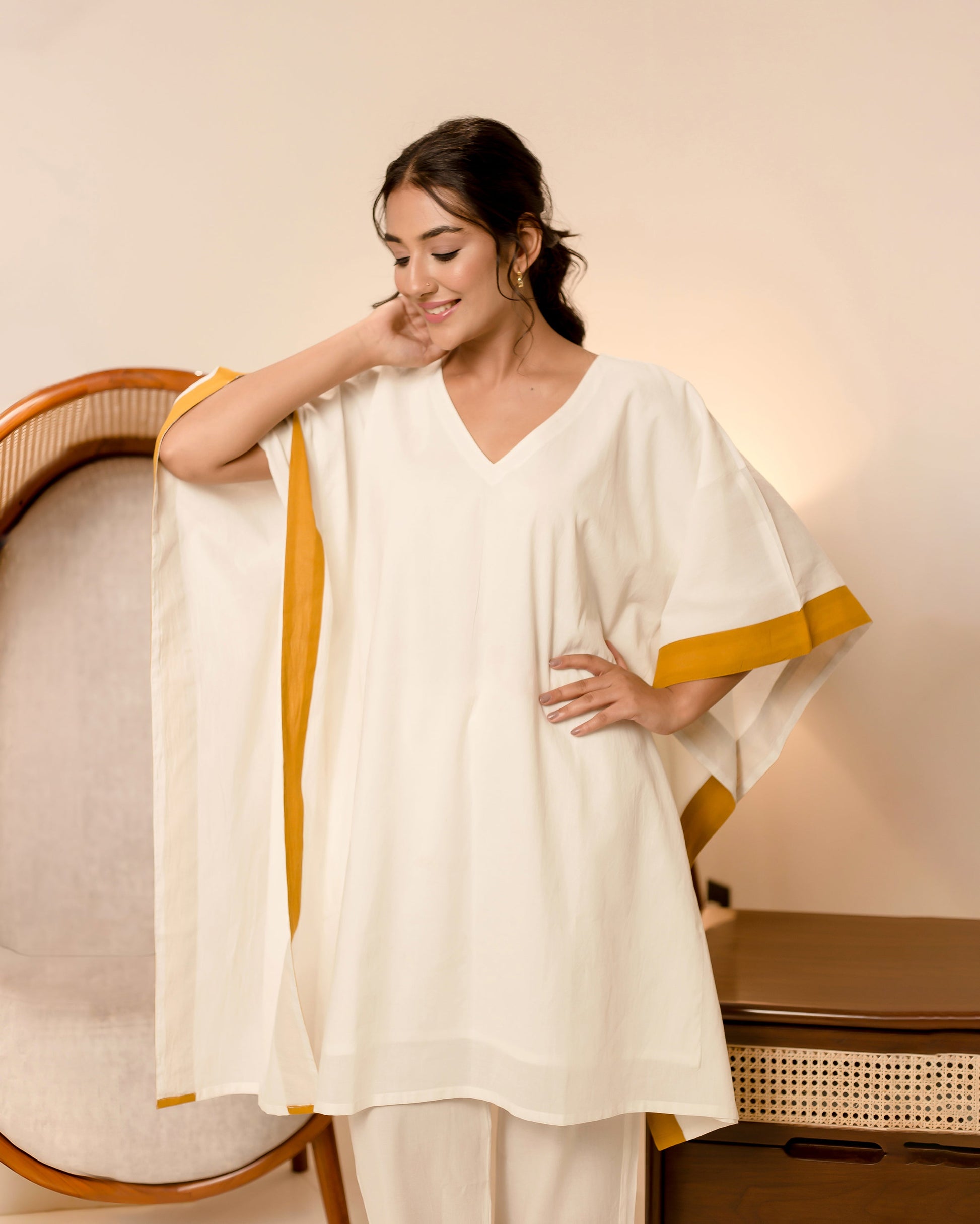 Fresho Off White Solid Cotton Coord Set Quick Cart