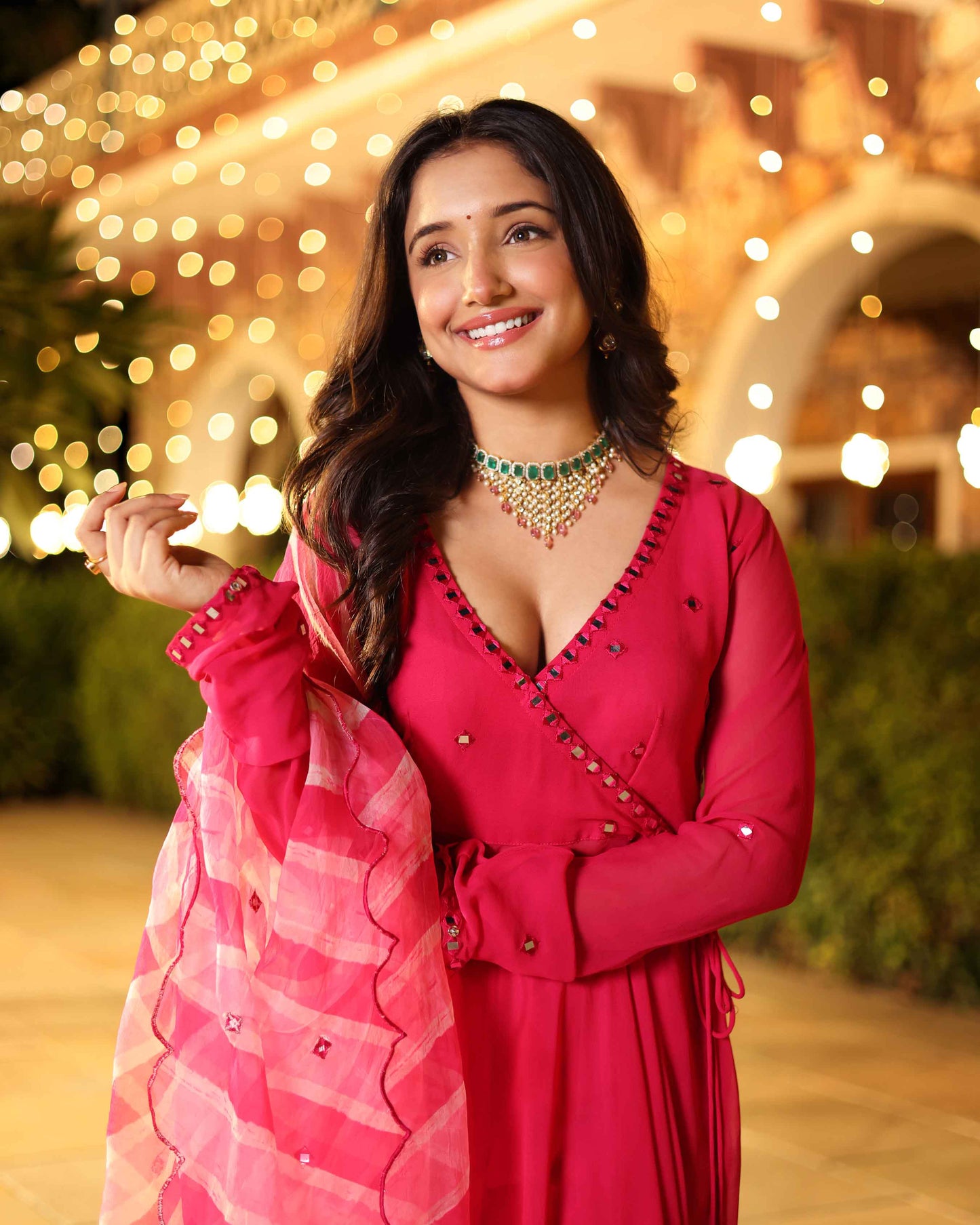 Seher Rani Mirror Work Leheriya Georgette Suit Set My Store