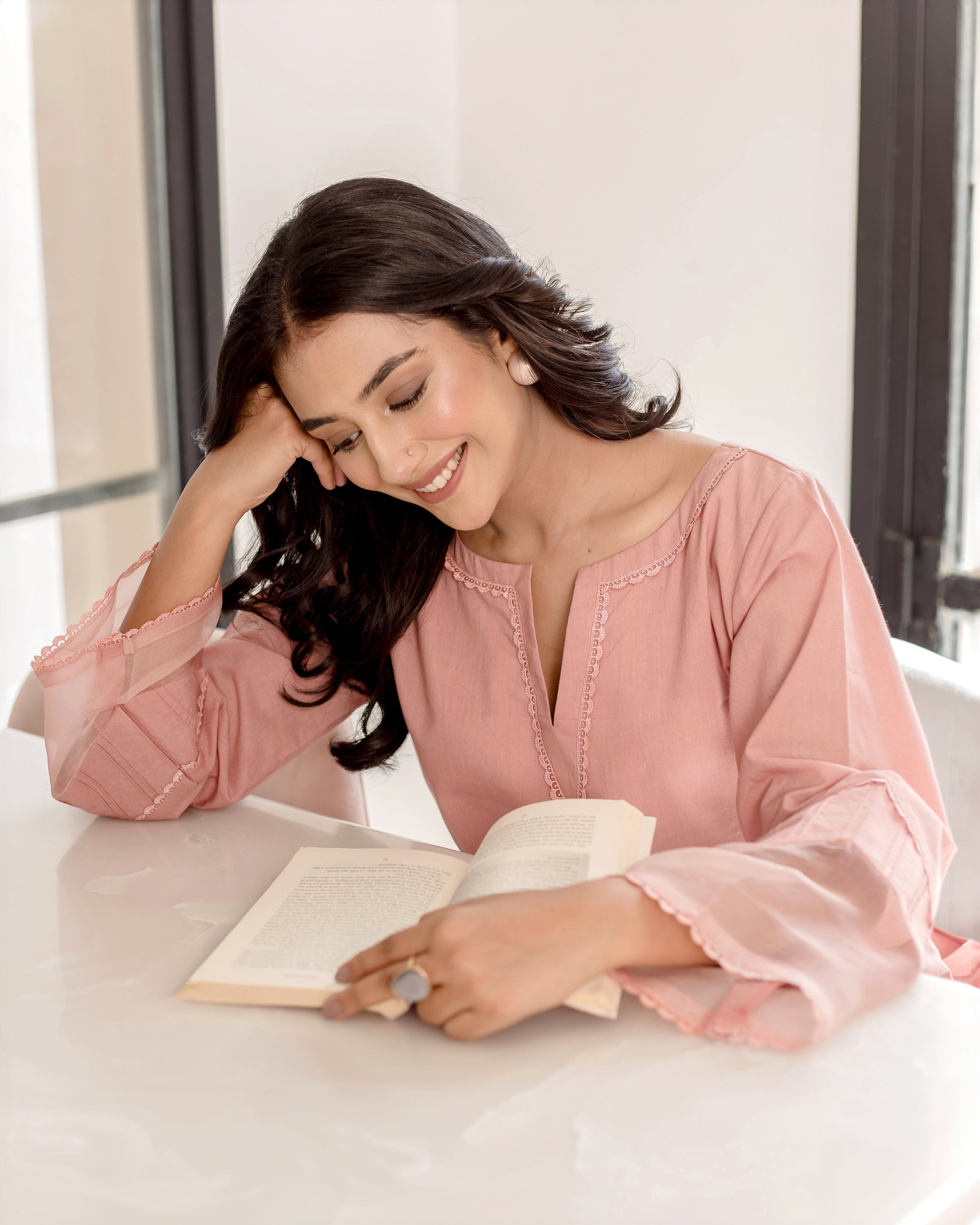 Persica Peach Solid Cotton Coord Set Quick Cart