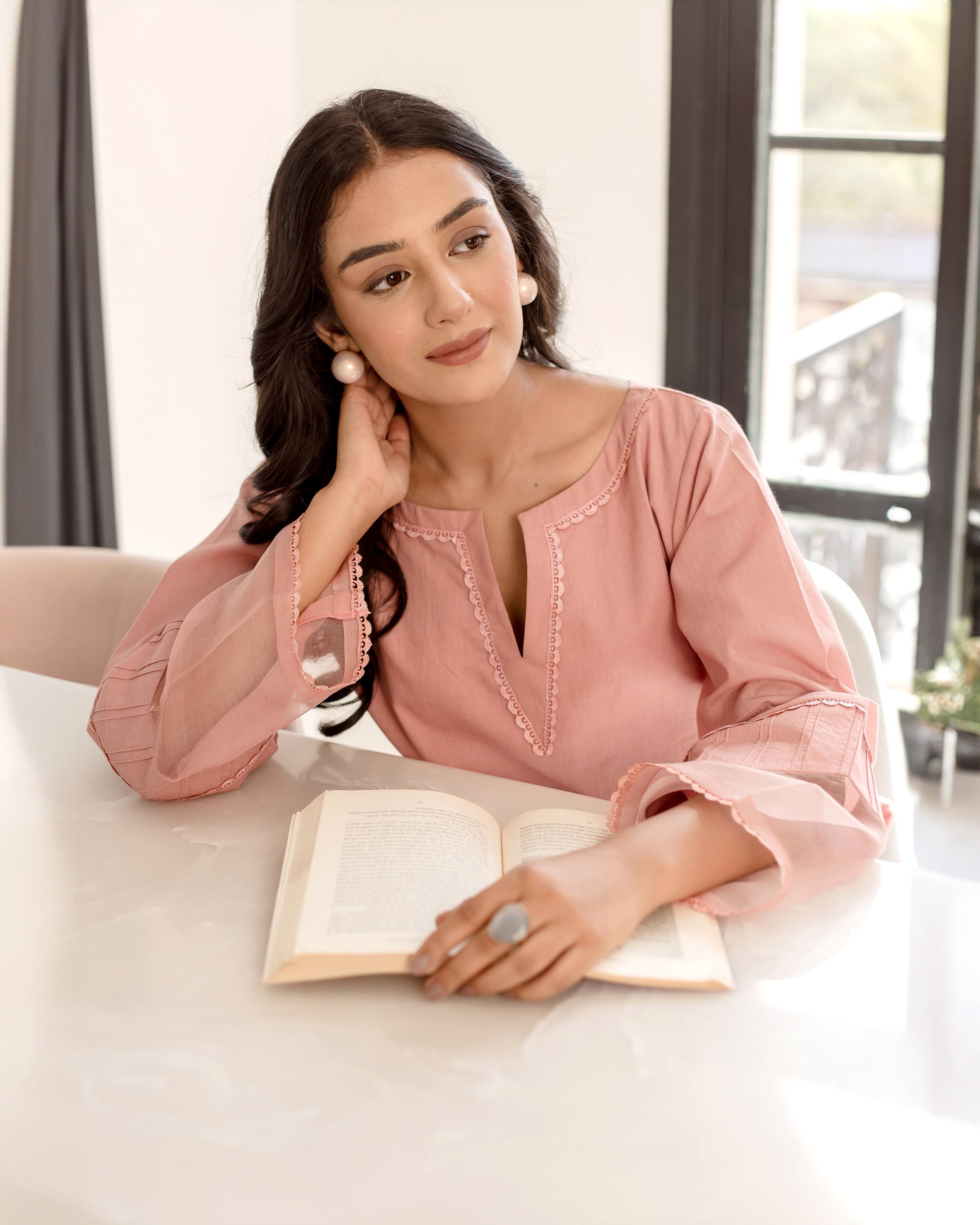 Persica Peach Solid Cotton Coord Set Quick Cart