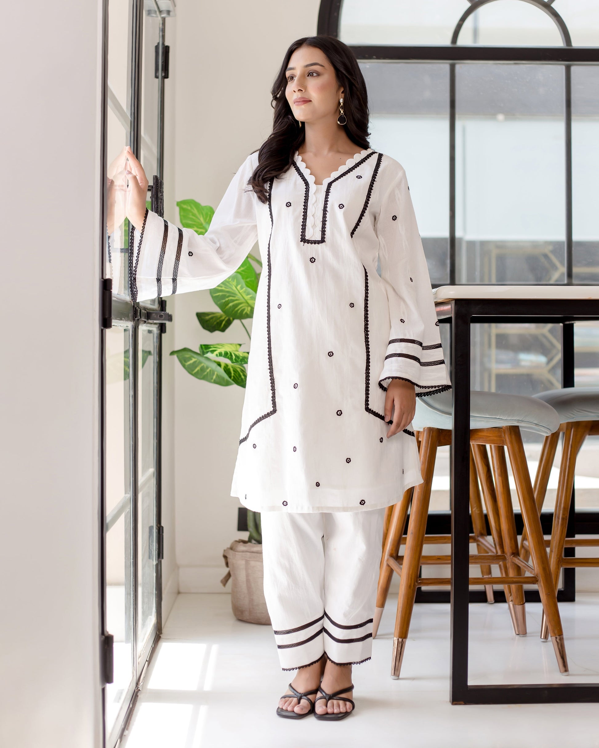 Daisy White Solid Cotton Coord Set Quick Cart