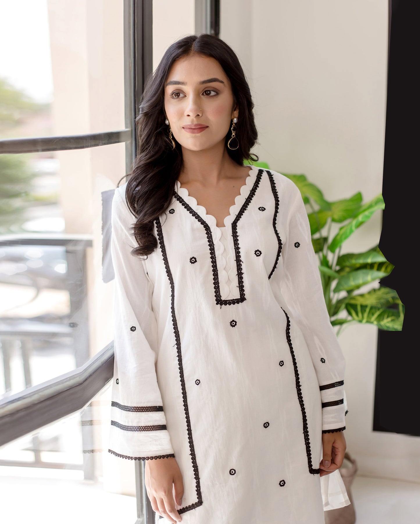 Daisy White Solid Cotton Coord Set Quick Cart