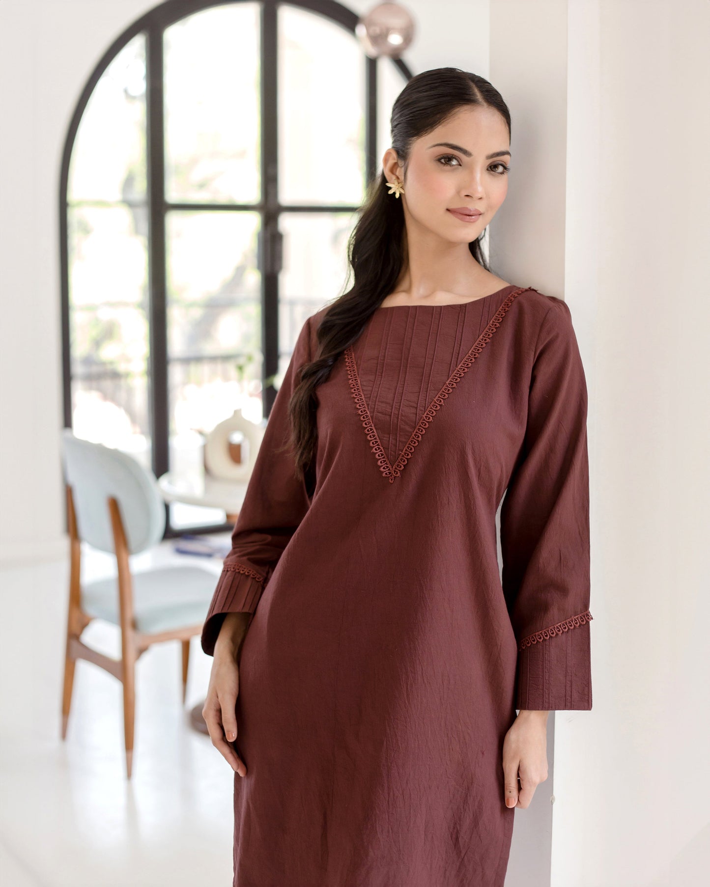 Sepia Bown Solid Cotton Coord Set Quick Cart