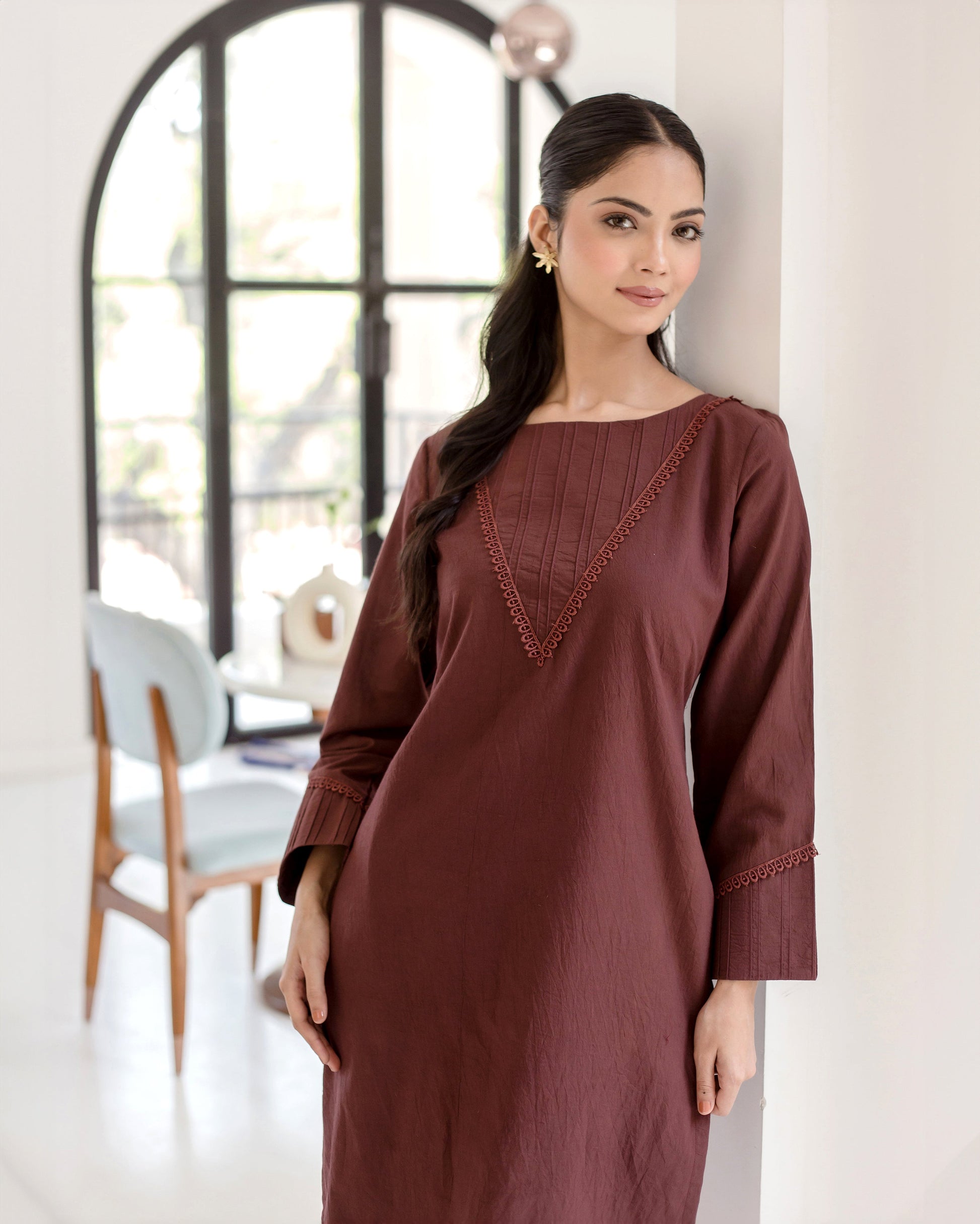 Sepia Bown Solid Cotton Coord Set Quick Cart