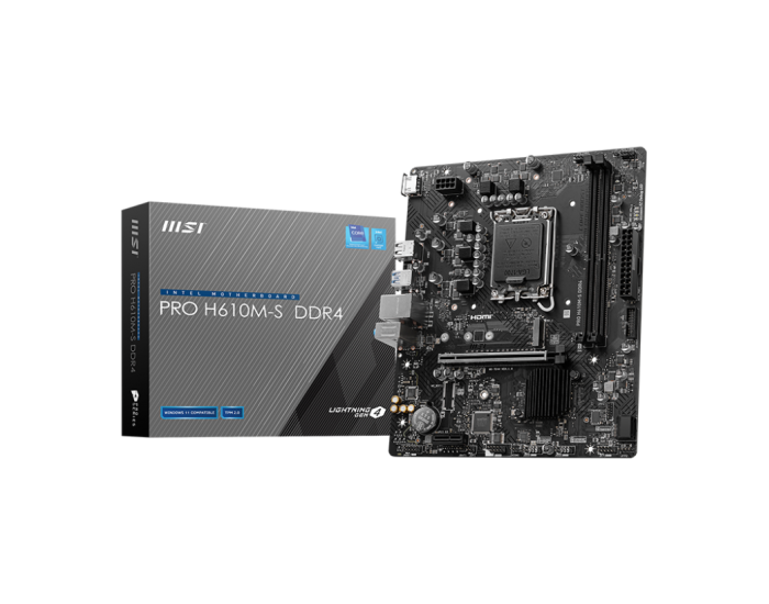 Msi Motherboard 610 (PRO H610M S DDR4) (FOR INTEL 12TH 13TH 14TH GEN)