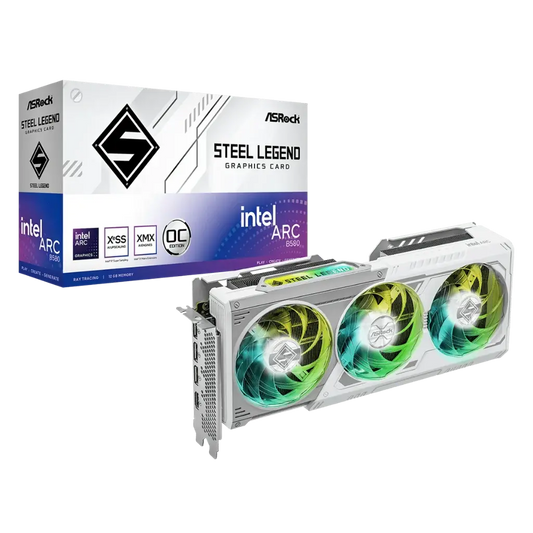 ASRock Intel Arc B580 Steel Legend 12GB OC GDDR6 192-Bit Graphics Card