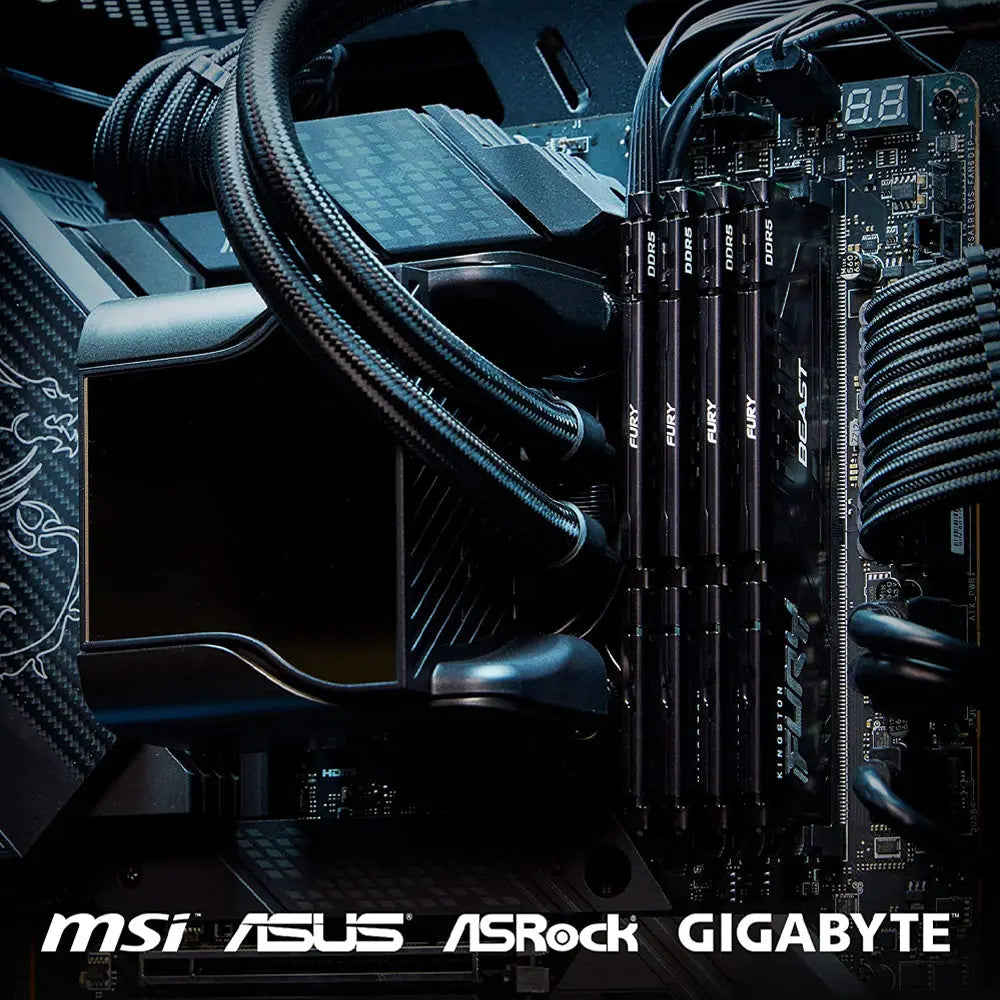 Kingston Fury Beast 32GB DDR5 RAM 5200MHz CL40 Gaming Desktop Memory