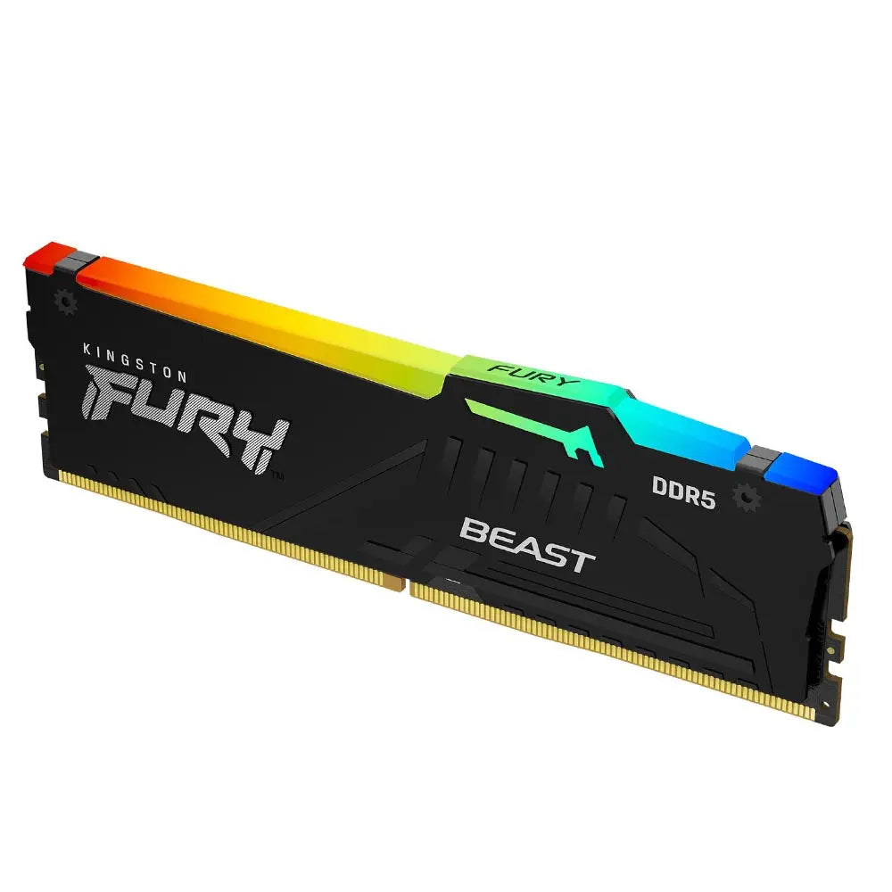 Kingston Fury Beast 16GB DDR5 6000MHz CL36 RGB Gaming Desktop Memory - Black