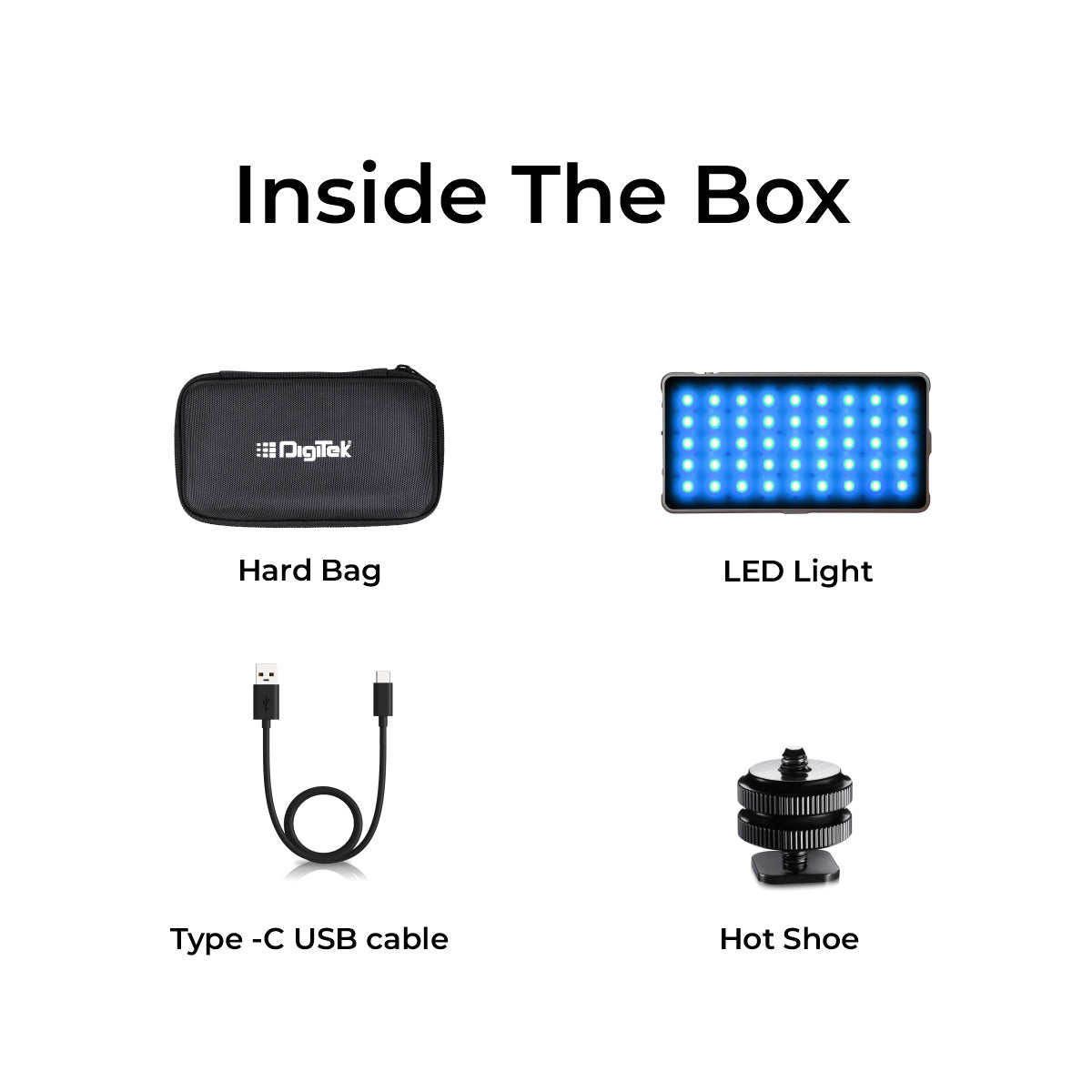 Digitek LED-D132ML RGB Portable LED Video Light with 21 Preset Effects & 4000mAh Battery 1200 lx Camera LED Light