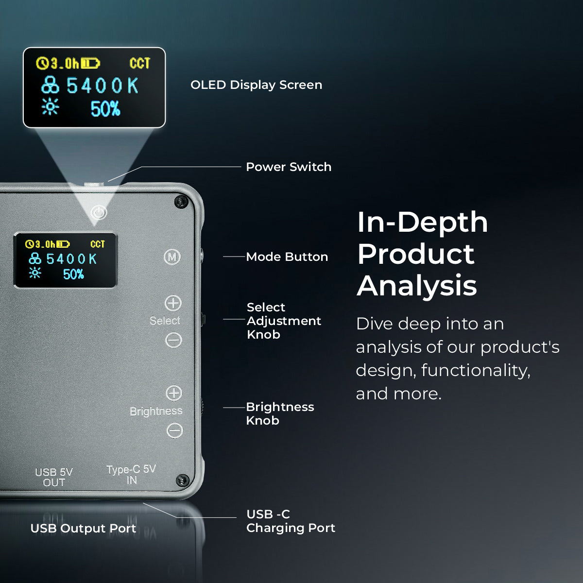 Digitek LED-D132ML RGB Portable LED Video Light with 21 Preset Effects & 4000mAh Battery 1200 lx Camera LED Light