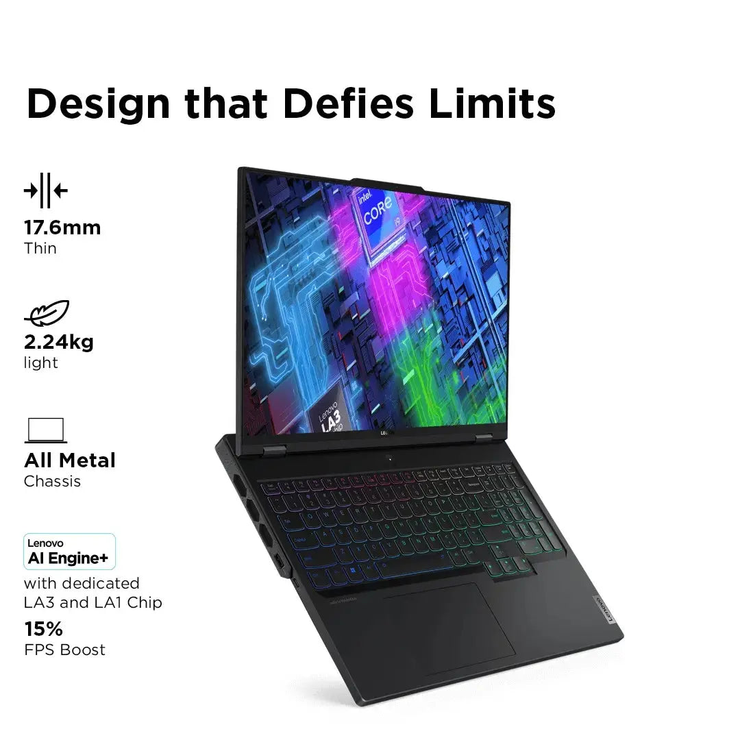 Lenovo Legion 7 Gaming Laptop 83FD000YIN 14 Gen Intel Core i9 Processor/16GB RAM/1TB SSD/Win11/MS Office Home and Student 2021/NVIDIA GeForce RTX 4060 8GB Graphic Card/Screen Inch 16/Eclipse Black