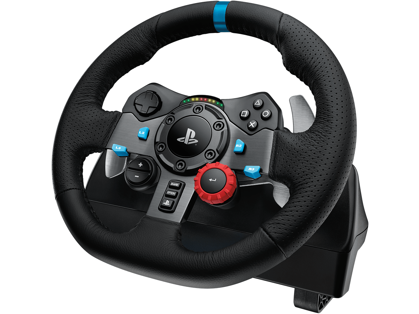 Logitech G29 Driving Force Racing Wheel and Floor Pedals, Real Force, Stainless Steel Paddle , Leather Steering Wheel Cover,PS5/PS4/PS3/PC/Mac