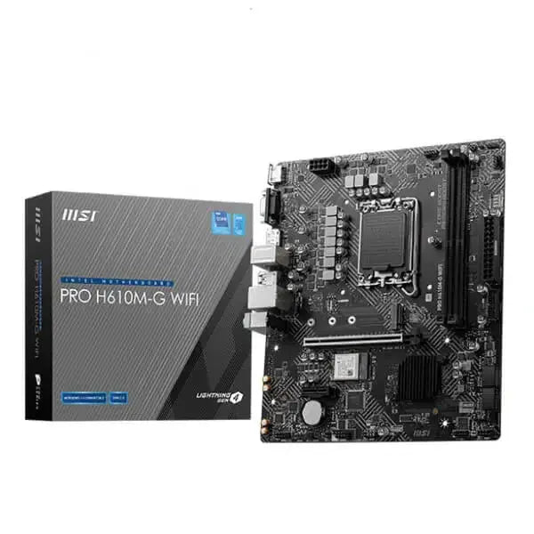 MSI PRO H610M-G WiFi DDR5 Intel H610 LGA 1700 Micro-ATX Motherboard with PCIe 4.0 and M.2 Slot