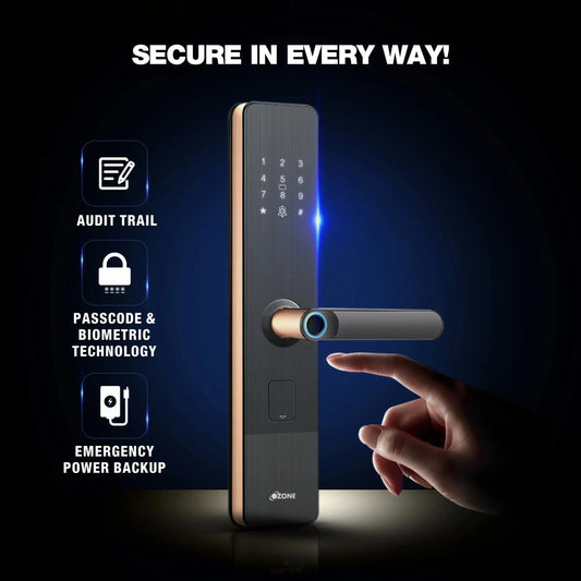 Ozone OZ-FDL-01 LIFE NXT PLUS RG Ozone Morphy NXT Bluetooth Smart Door Lock with 4-way access  Door Thickness: 35-80 mm