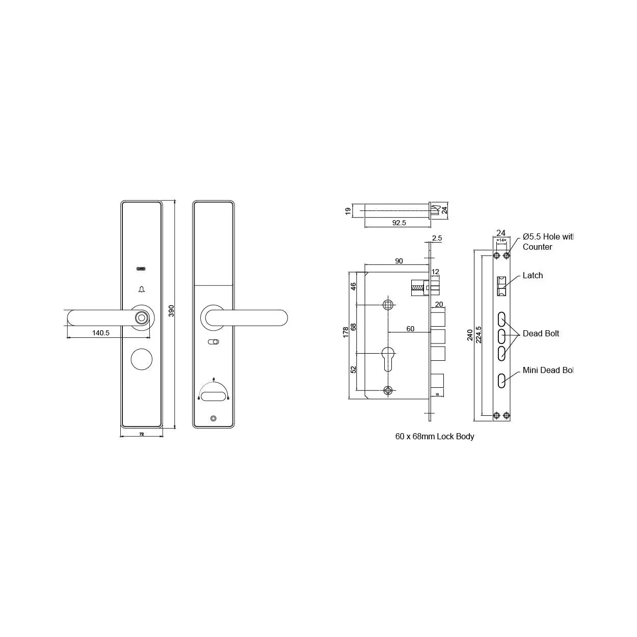 Ozone OZ-FDL-02-LIFE-NXT-i Morphy NXT-2 Wi-Fi Smart Door Lock with 4-way access | Door Thickness: 35-110 mm