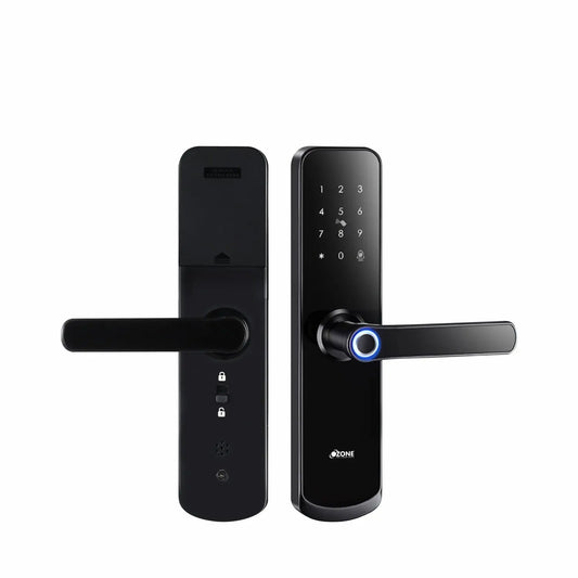 Ozone Morphy Eco -OZ-FDL-04 LIFE BL BLACK  Smart Door Lock with 5-way Access | For External Wooden & Metal Doors