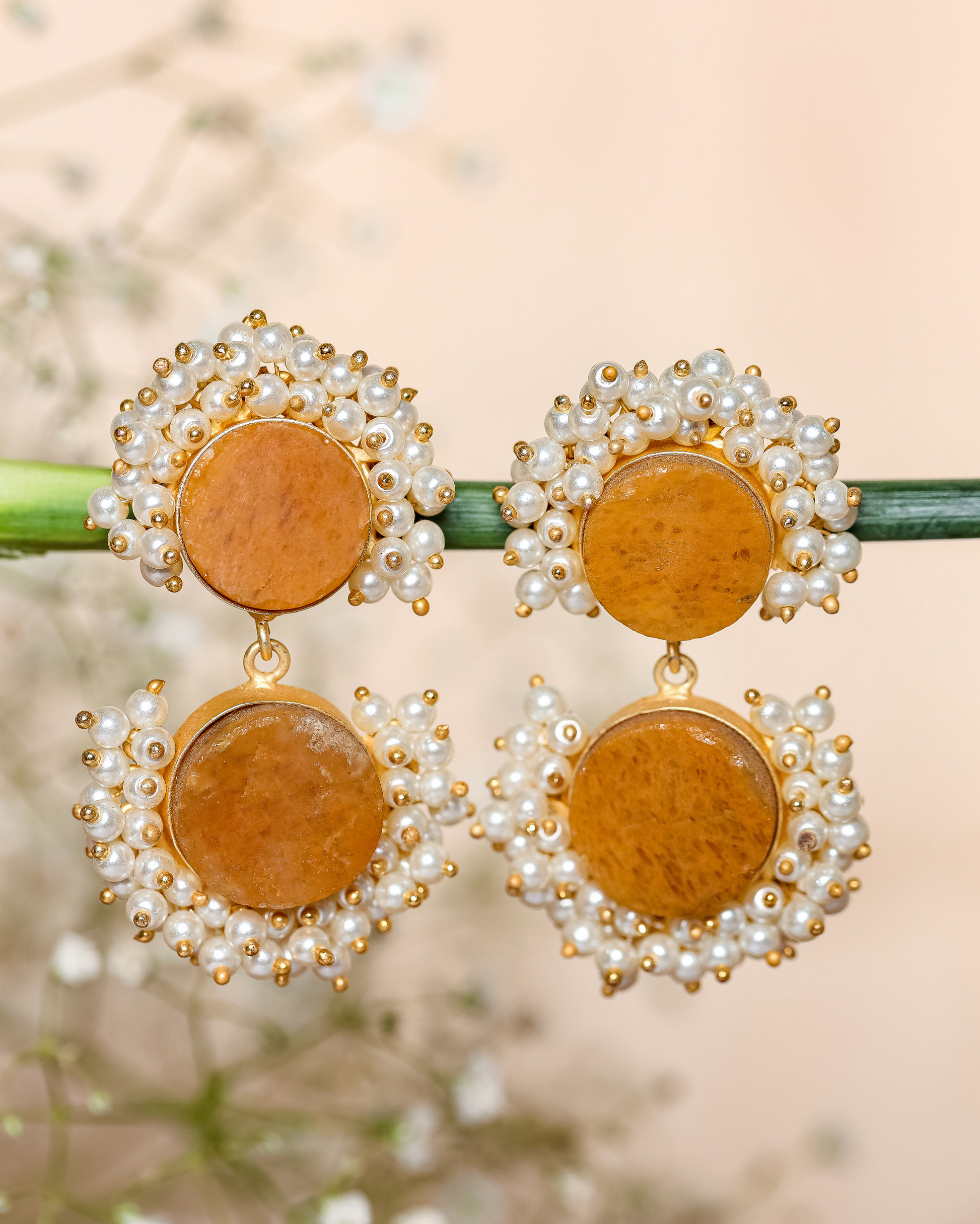 Ocherous Handcrafted Brass Earrings Quick Cart