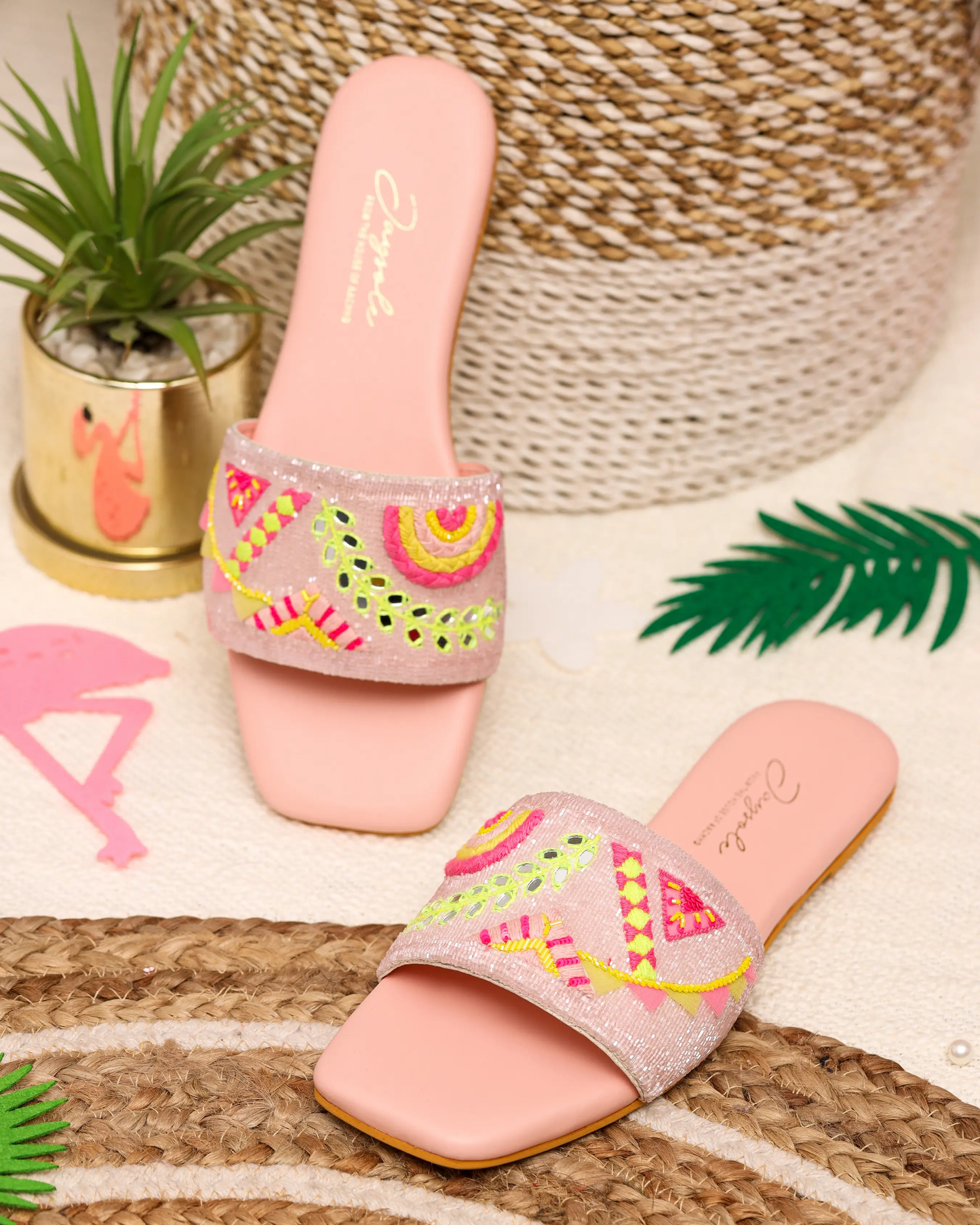 Pink Mystery Handcrafted Flats My Store