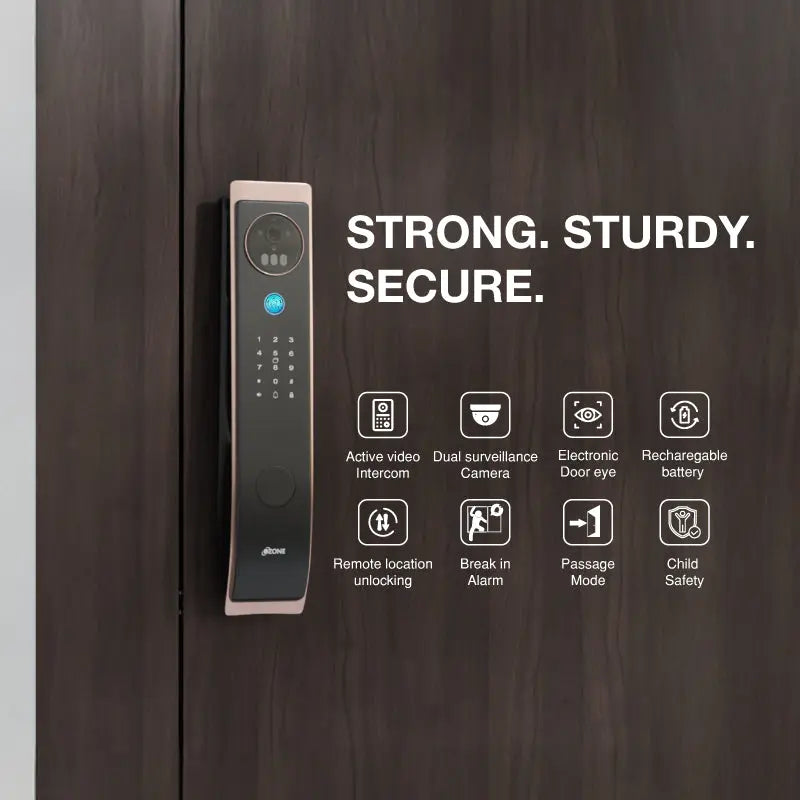 Ozone OZ-IRIS-11-LIFE PLUS STD 3D Facial and Palm Recognition Smart Door Lock with 6-way access  Door Thickness: 45-120 mm