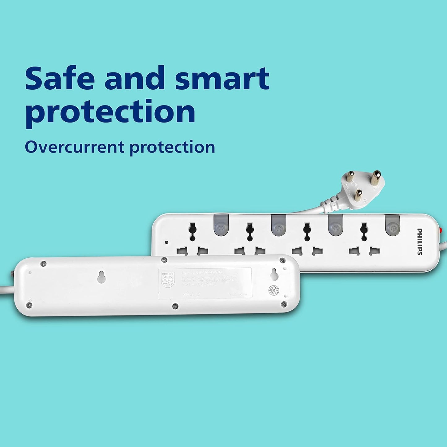 Philips Extension Cord 4 Socket 4 Switch CHP3441W