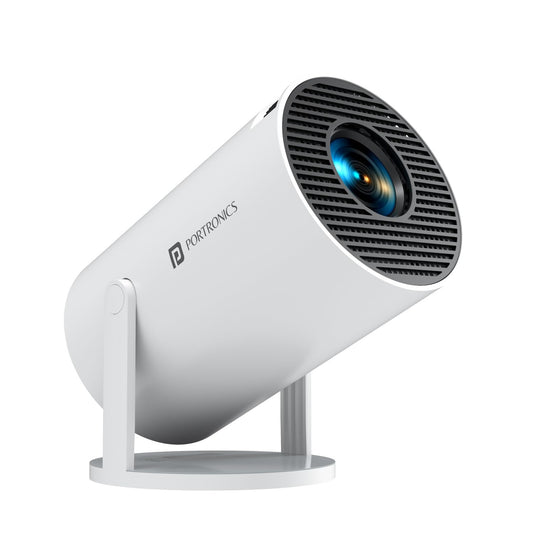Portronics Beem 440 Smart LED Projector with 720p HD Resolution, Rotatable Design, Built-in Streaming White
