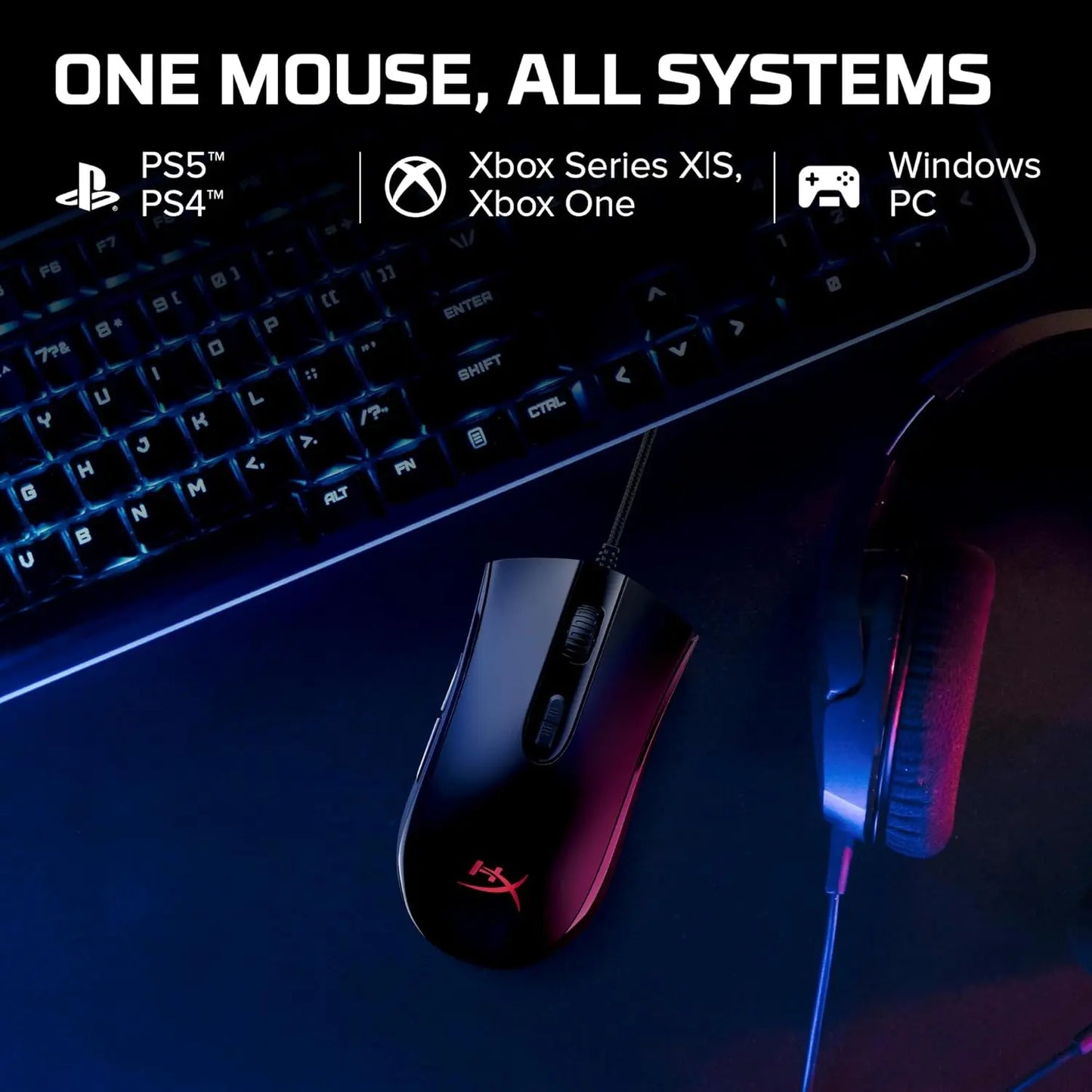 HyperX Pulsefire Core RGB Wired Gaming Mouse  RGB Light Effects 7 Programmable Buttons- Black