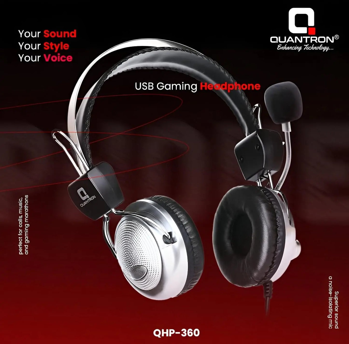 Quantron Quantron QHP360 USB Wired Headphone
