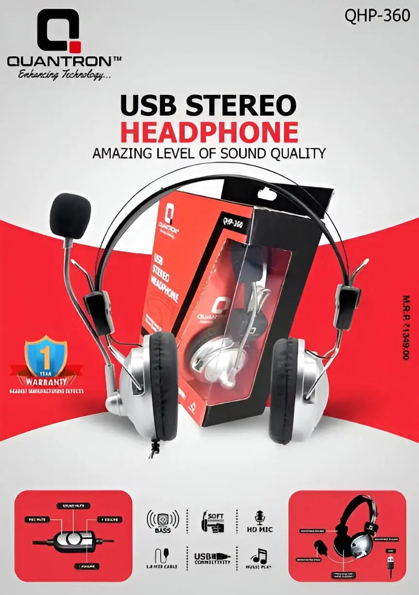 Quantron Quantron QHP360 USB Wired Headphone