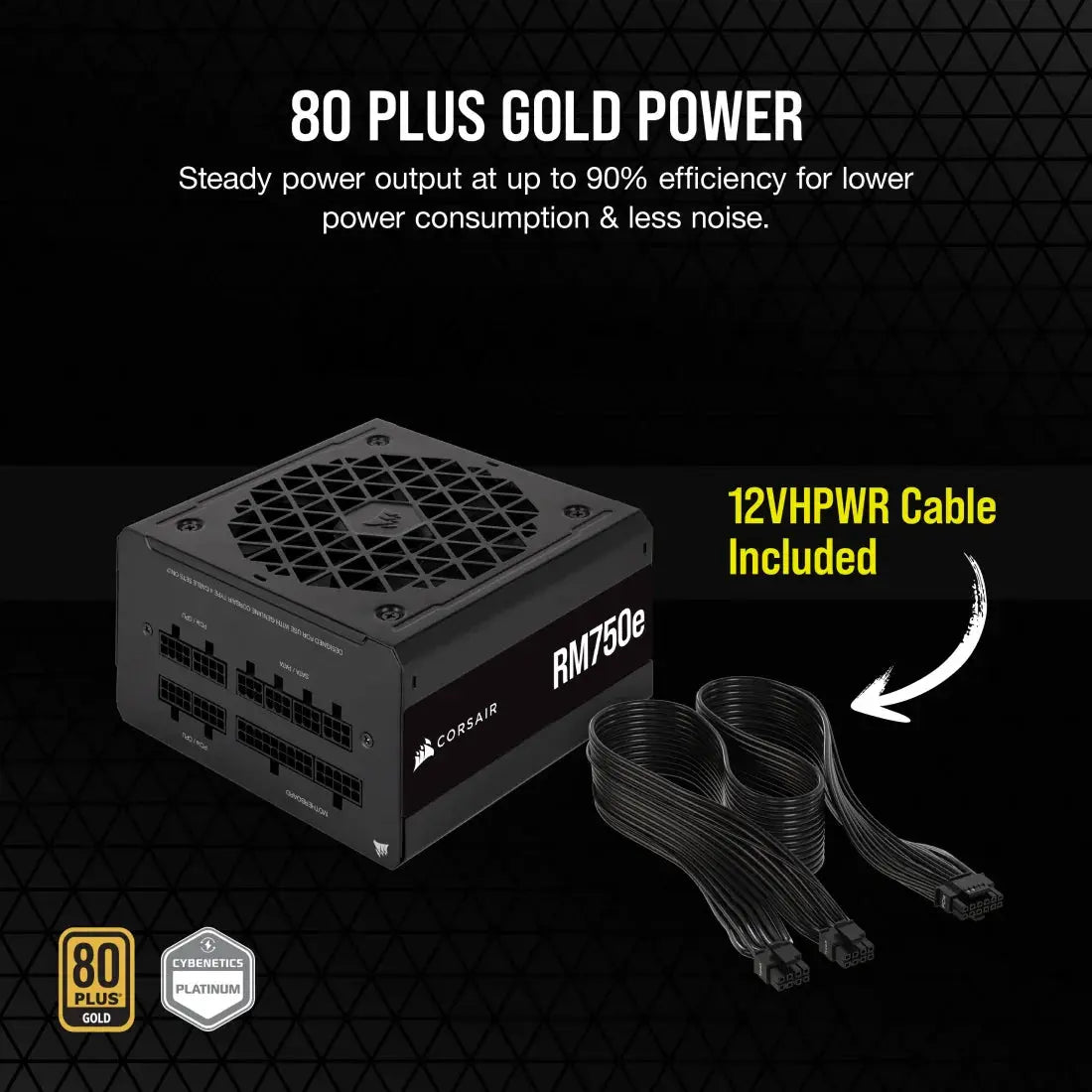 Corsair RM750e 3.0 750W Fully Modular 80 Plus Gold Certified SMPS Power Supply Unit - Black