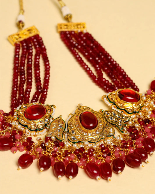 Rythmic Red Handcrafted Necklace My Store