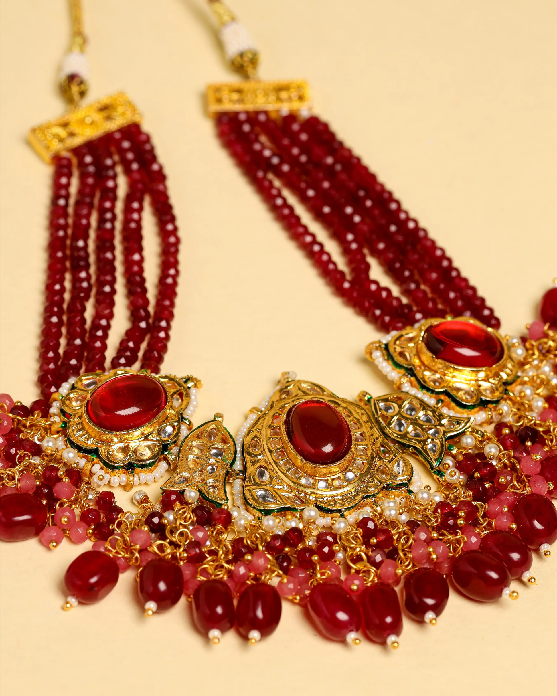 Rythmic Red Handcrafted Necklace My Store