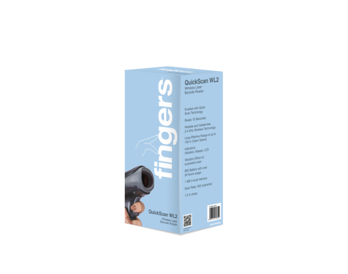 Fingers Wireless Barcode Scanner Quickscan WL2