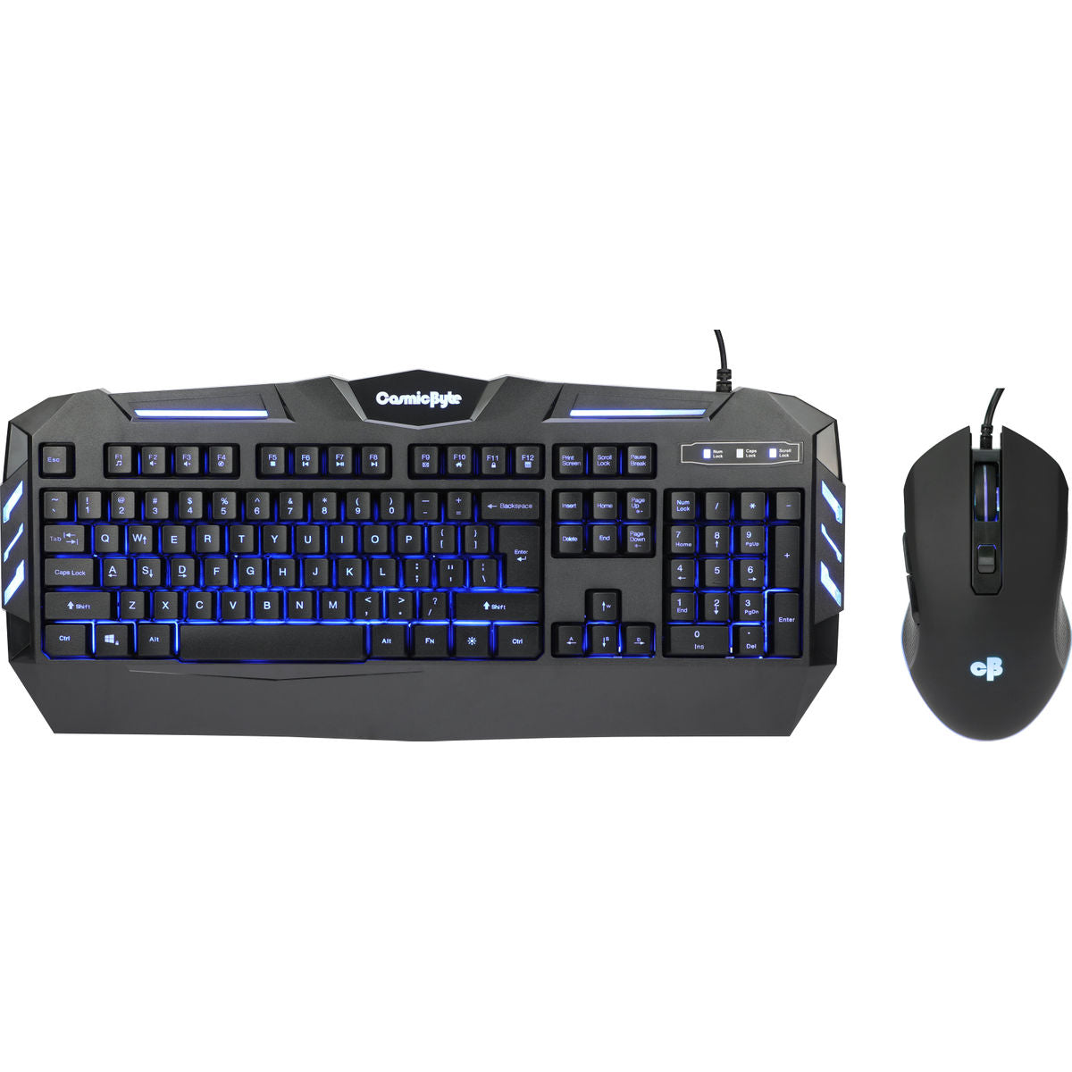 Cosmic Byte Dark Matter Gaming Keyboard and Mouse Combo, 3 color LED backlight, Upto 2400 DPI 5 button LED Mouse