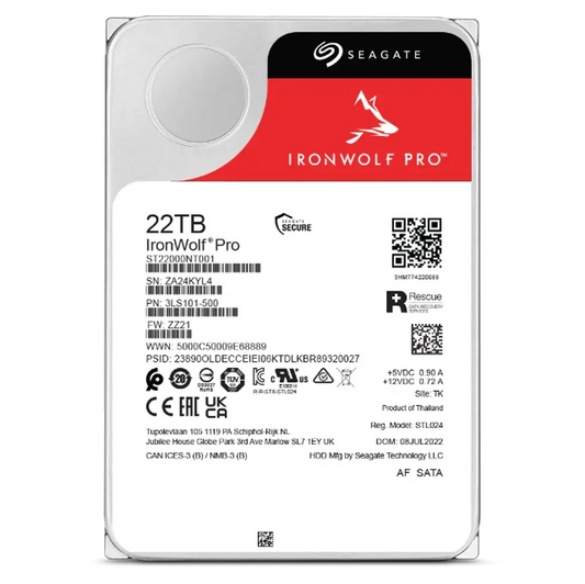 Seagate IronWolf Pro 22TB 3.5" 7200 RPM Enterprise NAS Internal Hard Disk Drive My Store