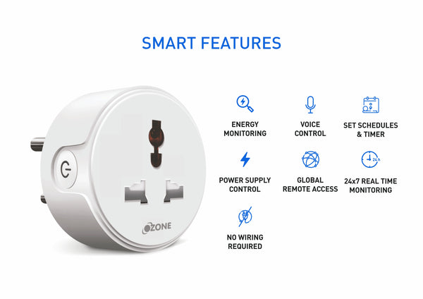 Ozone 10A Wi-Fi Smart Plug by Ozone | Google and Alexa enabled