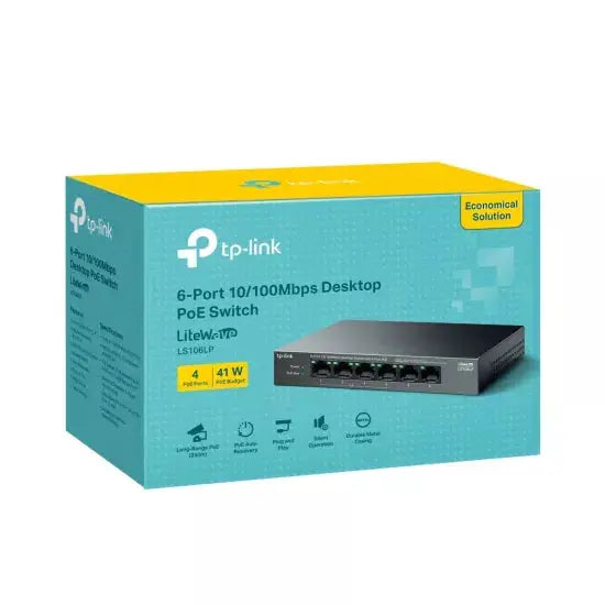 TP-Link 4 Port Poe Switch (4 Normal Poe + 2 Normal Uplink) LS106LP