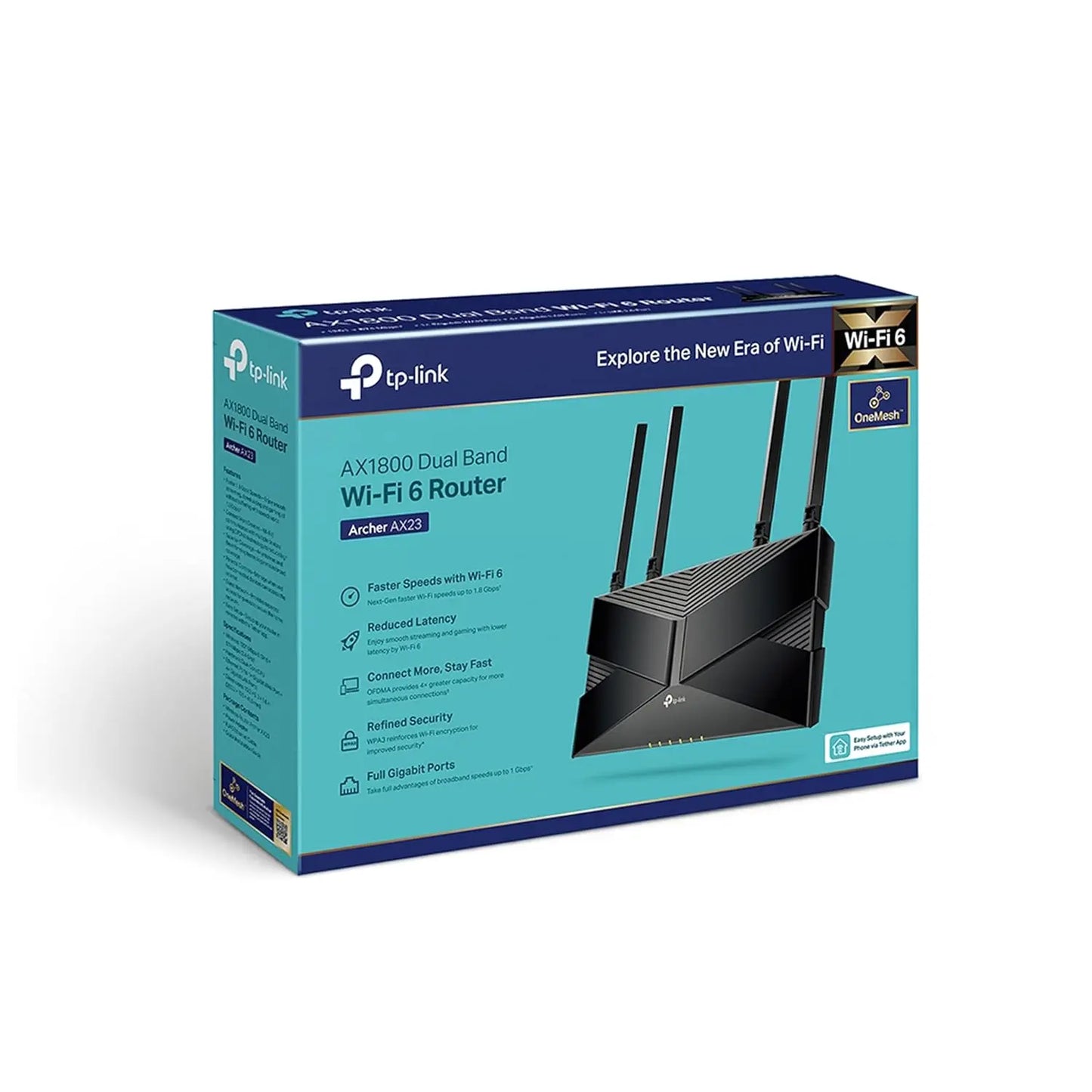 TP-Link Archer AX23 AX1800 Dual-Band Wi-Fi 6 Router 1800 Mbps Speed  Black