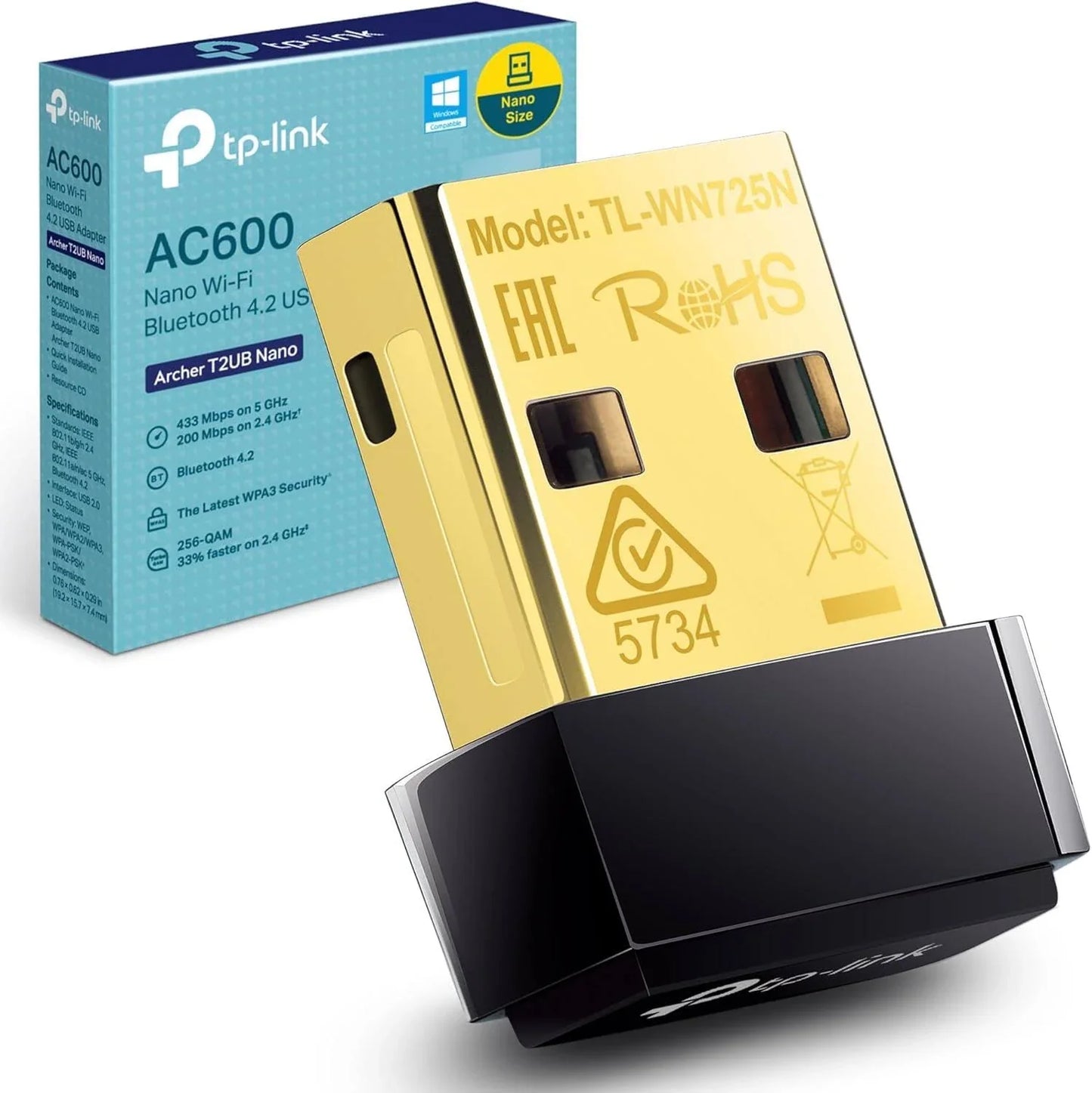 TP-Link Archer T2UB Nano AC600 Nano Wi-Fi Bluetooth 4.2 USB Adapter