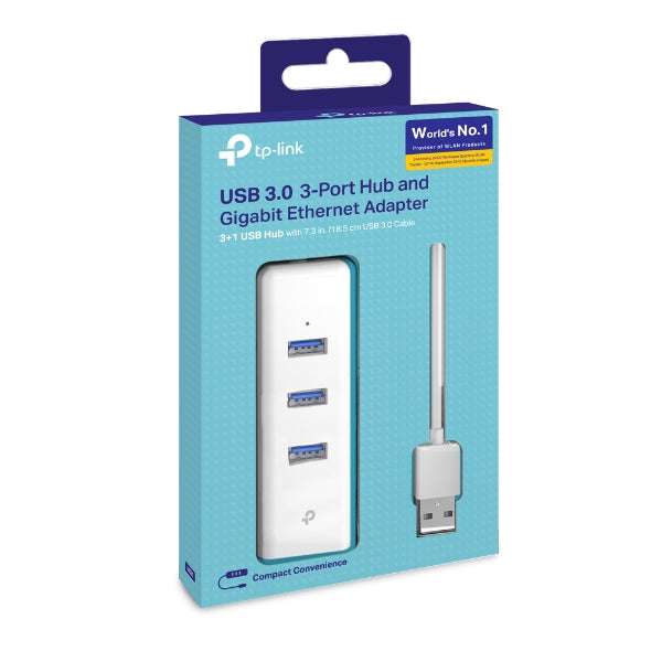TP-Link UE330 USB 3.0 3 Port Hub & Gigabit Ethernet Adapter 2 in 1 USB Adapter