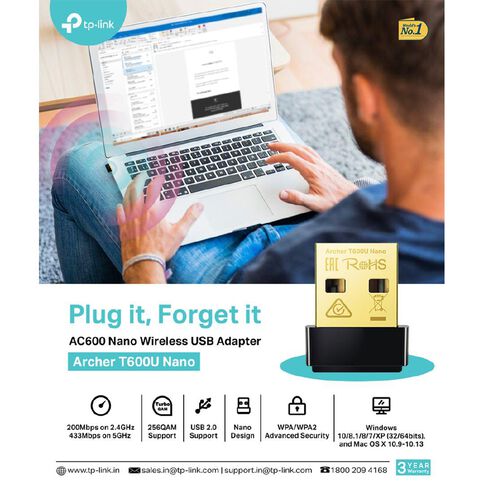 TP-Link Archer T600U AC600 Nano Wireless USB Adapter