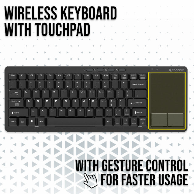 Coconut Wireless Keyboard BRAVOWK18 With Touchpad