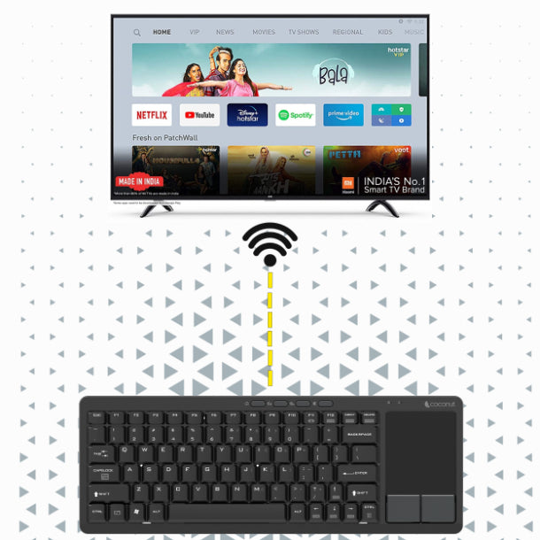 Coconut Wireless Keyboard BRAVOWK18 With Touchpad