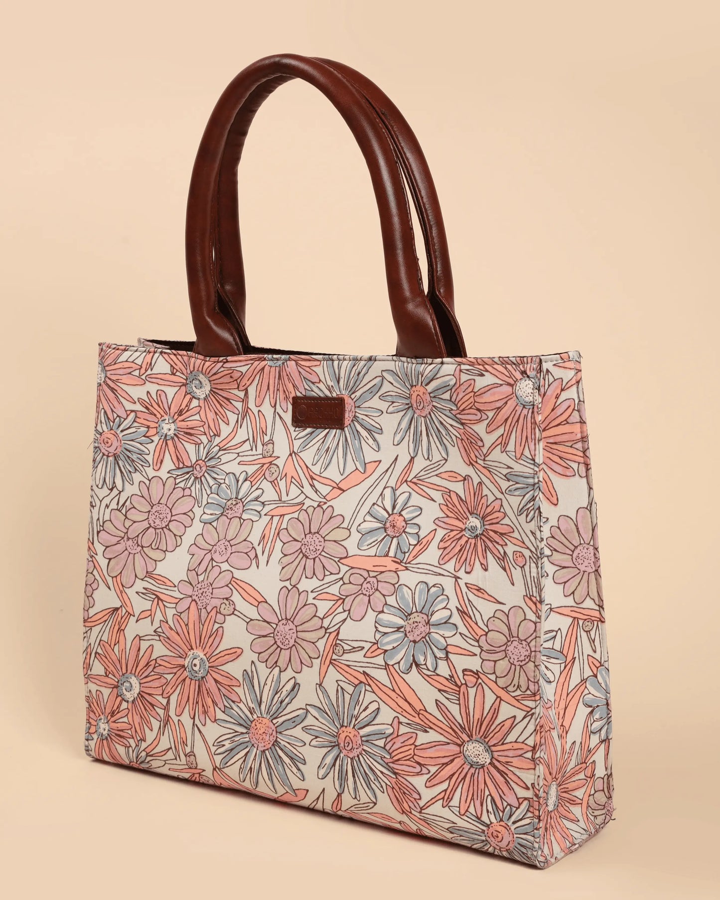 Marigold Magic Handblock Rectangle Tote Bag My Store