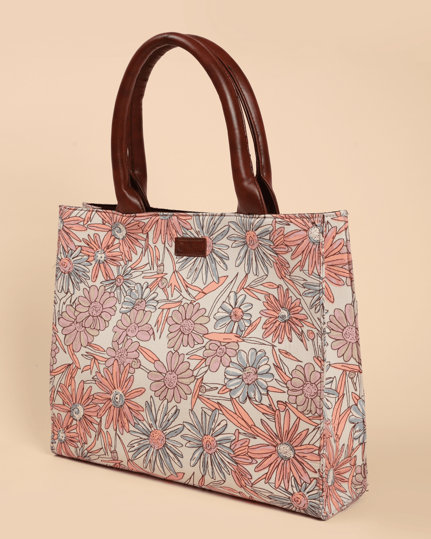 Marigold Magic Handblock Rectangle Tote Bag My Store