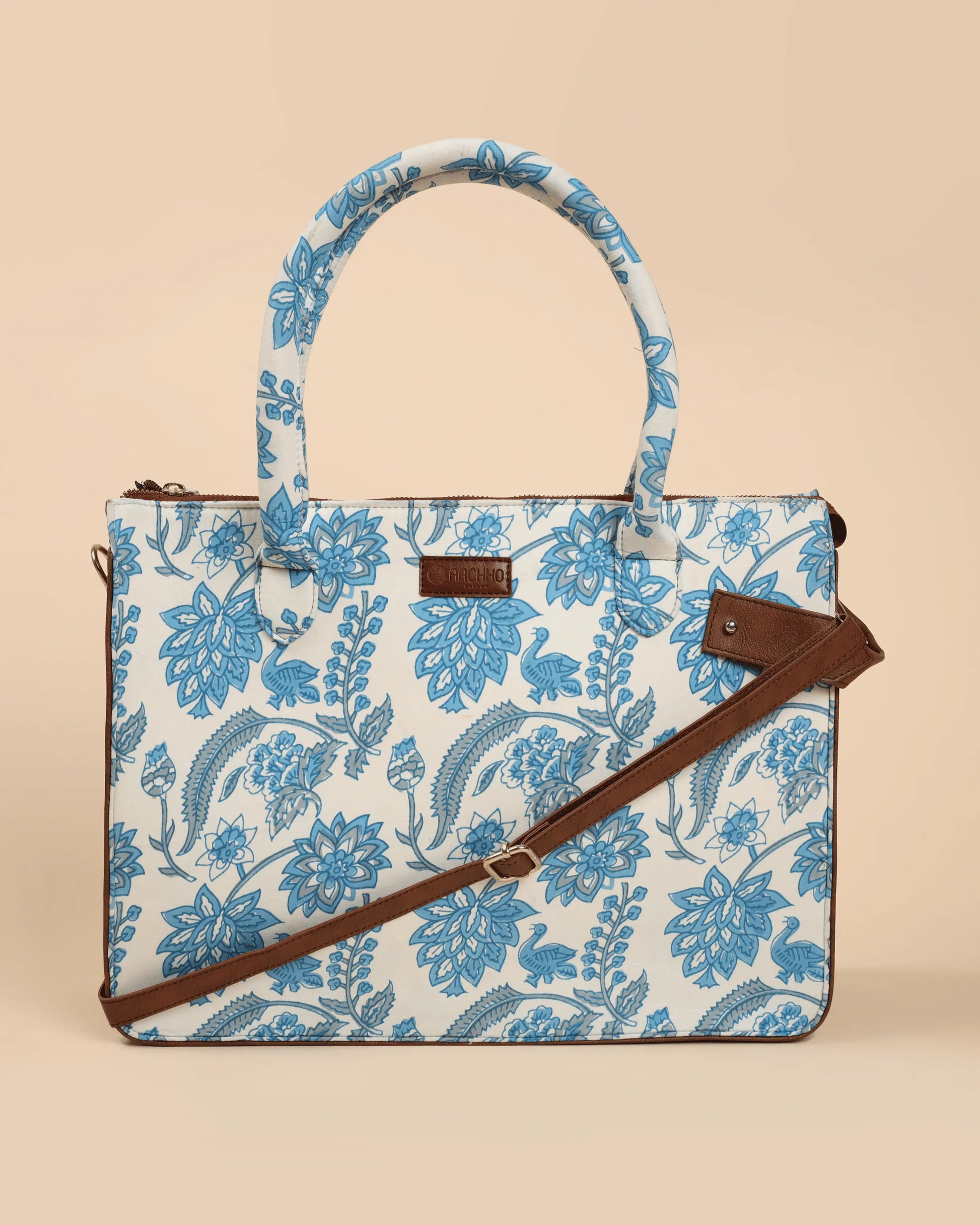 Frosty Blue Handblock Shoulder Bag My Store